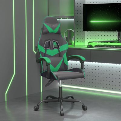 vidaXL Herná stolička čierna a zelená umelá koža