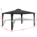 vidaXL Altánok so strechou 3x4 m, tmavosivý