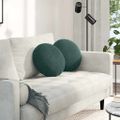 vidaXL Vankúše na sedenie 2 pcs Tmavozelená Ø 40 x 13 cm Zamat