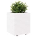 vidaXL Záhradný kvetináč biely 60x60x72,5 cm masívna borovica
