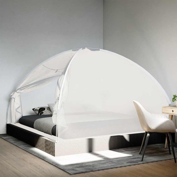 vidaXL Moskytiéra jurta s dverami 220 sieťka biela 200x200x130 cm