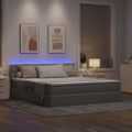 vidaXL LED úložná posteľ s matracom Sivohnedá 160 x 200 cm Látka