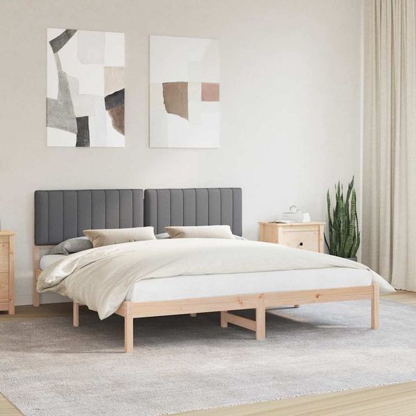 vidaXL Rám postele s čalúneným čelom Tmavo šedá 180 x 200 cm