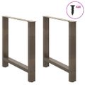 vidaXL Nohy k jedálenskému stolu, prírodná oceľ, 2 ks, 70 x (72-73) cm, oceľ
