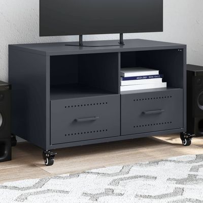 vidaXL TV skrinka antracitová 68x39x43,5 cm oceľ