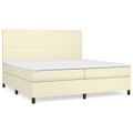 vidaXL Boxspring posteľ s matracom krémová 200x200 cm umelá koža