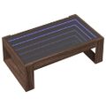 vidaXL Konferenčný stolík s nekonečnými LED hnedý dub 90x53x30 cm