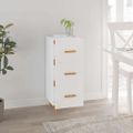 vidaXL Komoda biela 34,5x34x90 cm spracované drevo