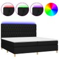 vidaXL Posteľ boxsping s matracom a LED čierna 200x200 cm látka