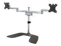 Easy & Quick Assembly - Stojan - pre 2 monitory - plast, hliník, oceľ - čierna, strieborná - veľkosť obrazovky: 32" - na stôl