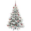 vidaXL Umelý vianočný stromček s 150 LED-i Biela 150 cm PE a PVC