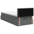 vidaXL Ottoman posteľ s matracom a LED Tmavosivá 90 x 200 cm Látka