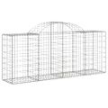 vidaXL Oblúkové gabionové koše 13 ks 200x50x80/100 cm pozink. železo