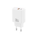 XO sieťová nabíjačka CE42 PD 30W 1x USB-C 1x USB biela