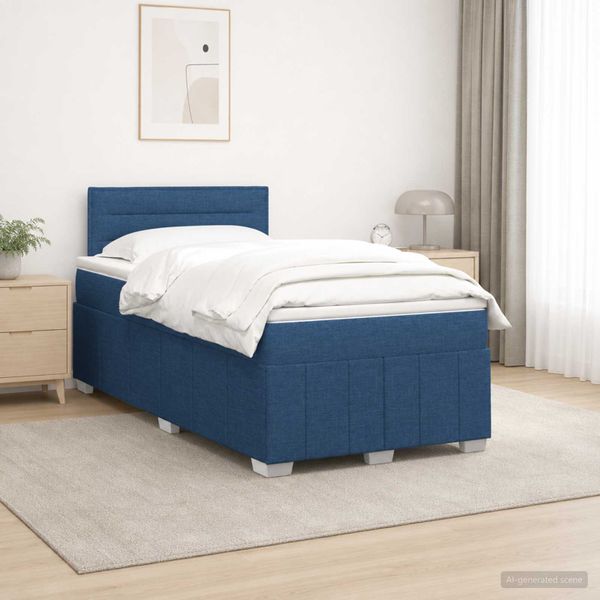 vidaXL Posteľ boxspring s matracom Modrá 120 x 200 cm Látka