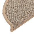 vidaXL Schodové rohože 15 ks 56x17x3 cm hnedé polkruhové