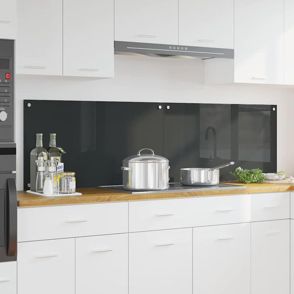 vidaXL Kuchynský obklad 2 pcs Tmavo šedá 90 x 50 cm tvrdené sklo