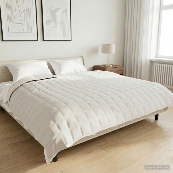 vidaXL Záťažová deka Biela 235 x 290 cm 11 kg 100% Bavlna 205T