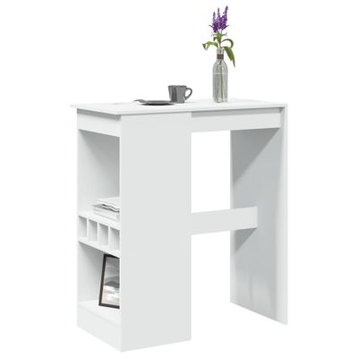 vidaXL Barový stôl s policami biely 90x47,5x103,5 cm kompozitné drevo