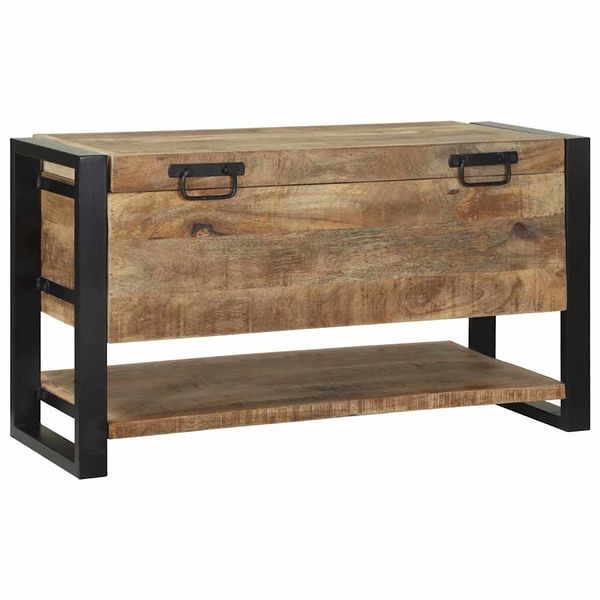 vidaXL Úložná krabica s úložiskom Hnedá 80 x 35 x 45 cm Mangový masív