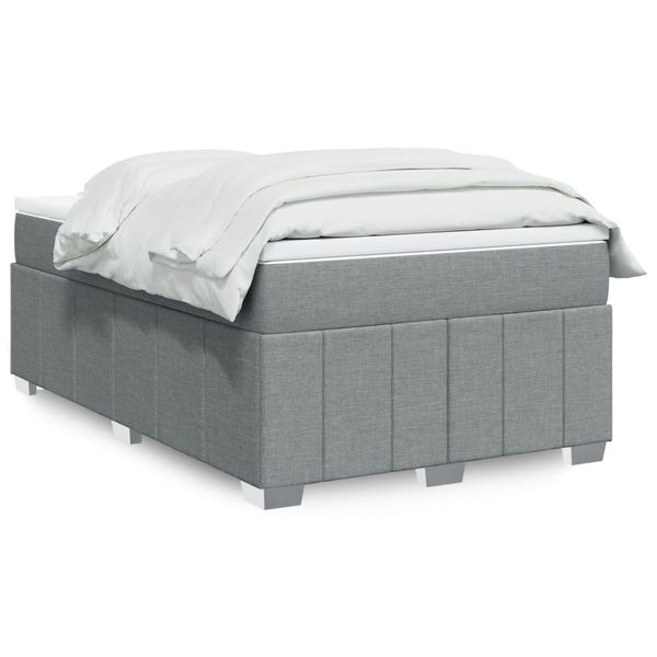 vidaXL Boxspring posteľ s matracom bledosivá 120x190 cm látka