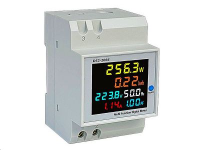 Wattmeter a merač spotreby elektrickej energie na DIN lištu D52-2066 40-300VAC,100A