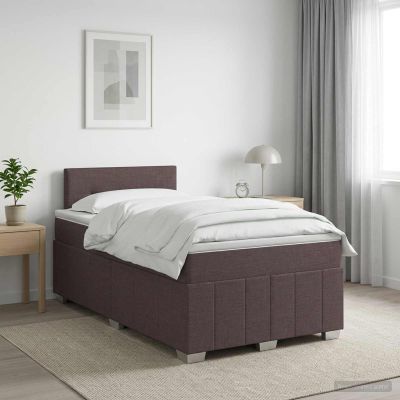 vidaXL Posteľ boxspring s matracom Tmavohnedá 120 x 190 cm Látka