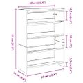 vidaXL Regál na topánky biely 60x25x81 cm spracované drevo