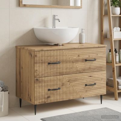 vidaXL Kúpeľňová skrinka pod umývadlo HAARLEM Dub artisan