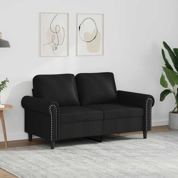 vidaXL 2-miestna pohovka, čierna 120 cm, umelá koža