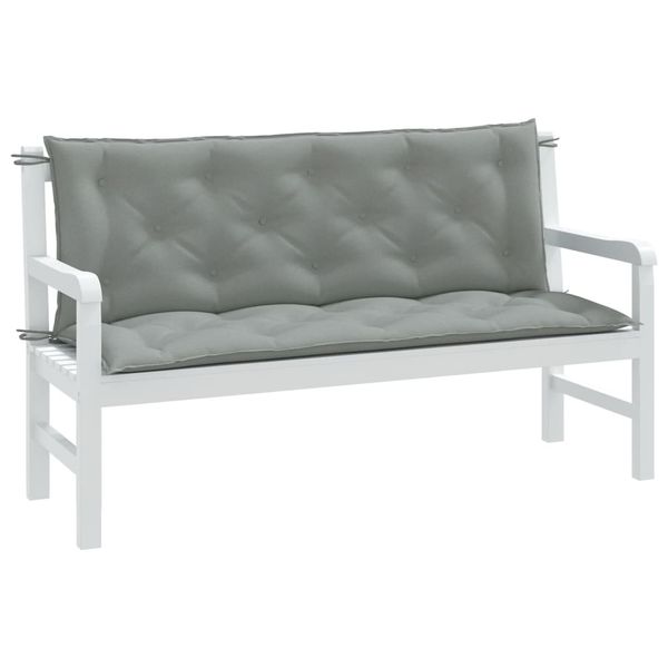 vidaXL Vankúše na záh. lavičku 2 ks bledosivá melanž 150x50x7 cm látka