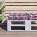 vidaXL Podložka na paletový nábytok červené kocky 58x58x10 cm látka