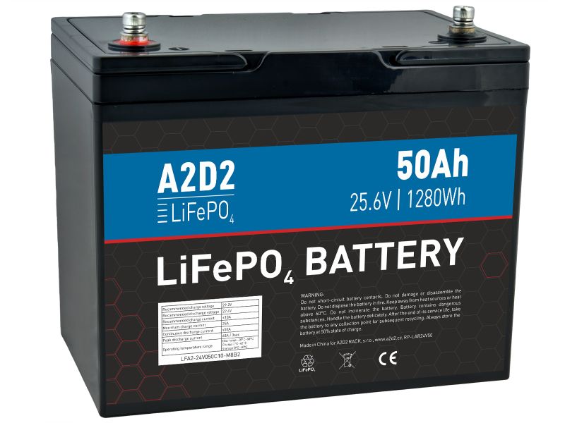A2D2 batéria LiFePO4 25,6V 50Ah M8