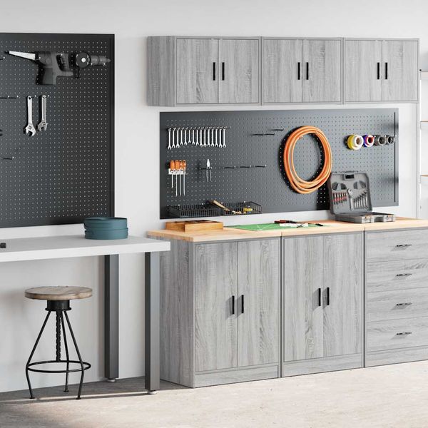 VidaXL Garážové skrine 2 ks sivý dub sonoma kompozitné drevo