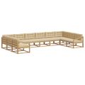 vidaXL Záhradná súprava gaučov 10 ks Biela a béžová
