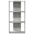VidaXL Knižnica 3-poschodová betónovo sivá Konštrukčné drevo
