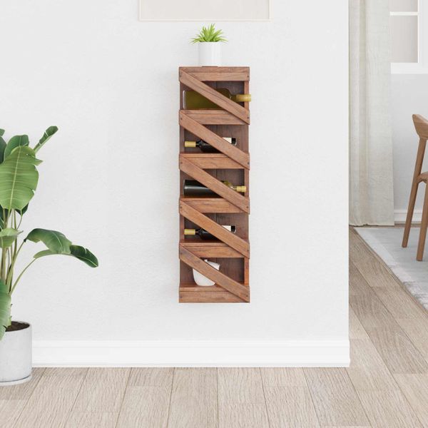 vidaXL Regál na víno Prírodná 24 x 14 x 80 cm Masívne mahagónové drevo
