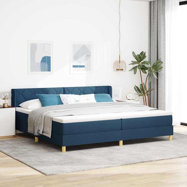 vidaXL Posteľ s pružinovým rámom Modrá 200 x 200 cm látka