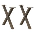 vidaXL Nohy konferenčného stolíka v tvare X, 2 ks, prírodná oceľ, 60 x (42-43) cm, oceľ