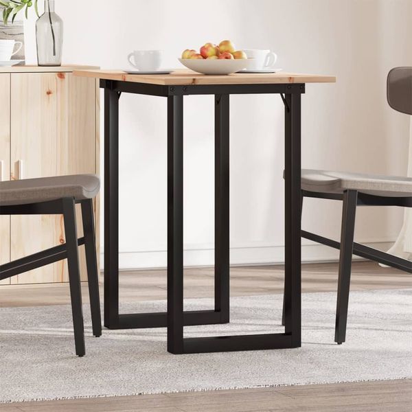 vidaXL Jedálenský stolík v tvare O 80x50x75 cm borovica a oceľ