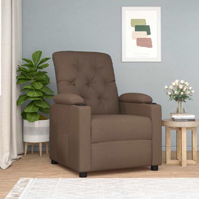 vidaXL Sklápacie kreslo hnedé látkové