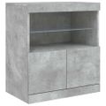 vidaXL Komoda s LED svetlami betónovo sivá 181,5x37x67 cm