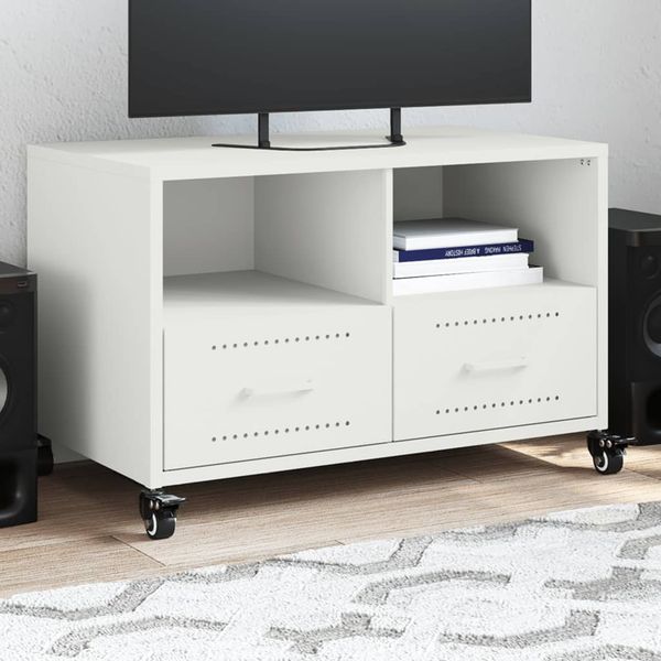 vidaXL TV skrinka biela 68x39x43,5 cm oceľ
