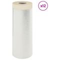 vidaXL Prachový obal s lepiacou páskou 12 ks Priehľadná 270 x 1600 cm