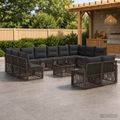 vidaXL Súprava záhradných pohoviek 13 ks Sivá polyratan