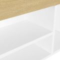 vidaXL Lavica na topánky+podložka, biela a dub sonoma 104x30x49 cm