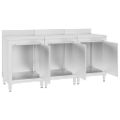 vidaXL Gastro pracovný stôl so skrinkami 180x60x96 cm nehrdzavejúca oceľ