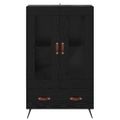vidaXL Highboard Čierny dub 69,5 x 31 x 115 cm