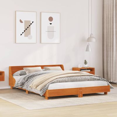 vidaXL Posteľ bez matraca voskovo hnedá 140x190 cm masívna borovica