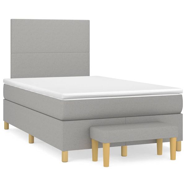 vidaXL Boxspring posteľ s matracom bledosivá 120x190 cm látka